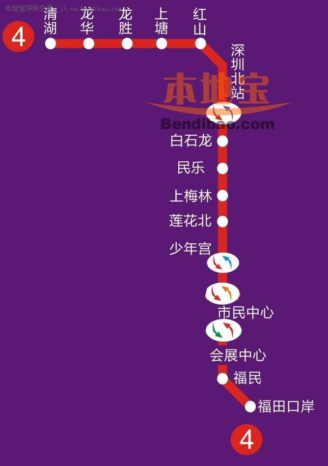 深圳地铁 4号线线路图