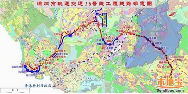 深圳地铁16号线线路图 深圳地铁十六号线线路图