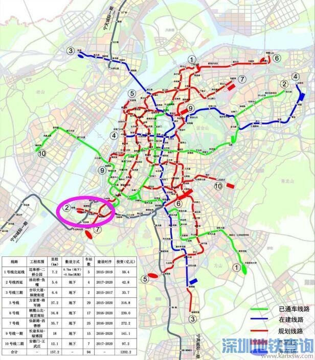 南京地铁2号线西延线路图最新