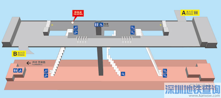 青岛地铁2号线华楼山路站各出入口位置附近公交站点、公交线路、换乘攻略一览