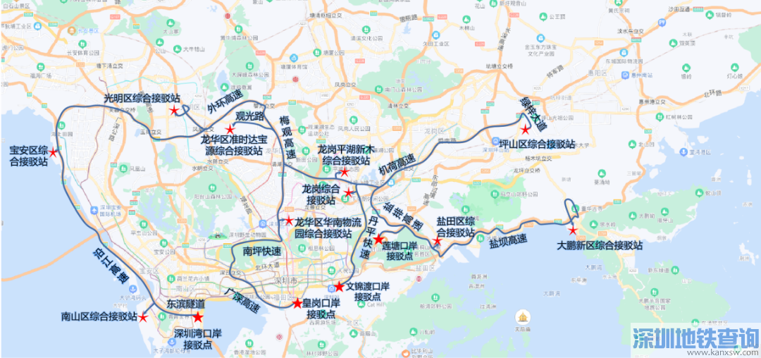 深圳香港跨境货物运输车辆指定通行路线